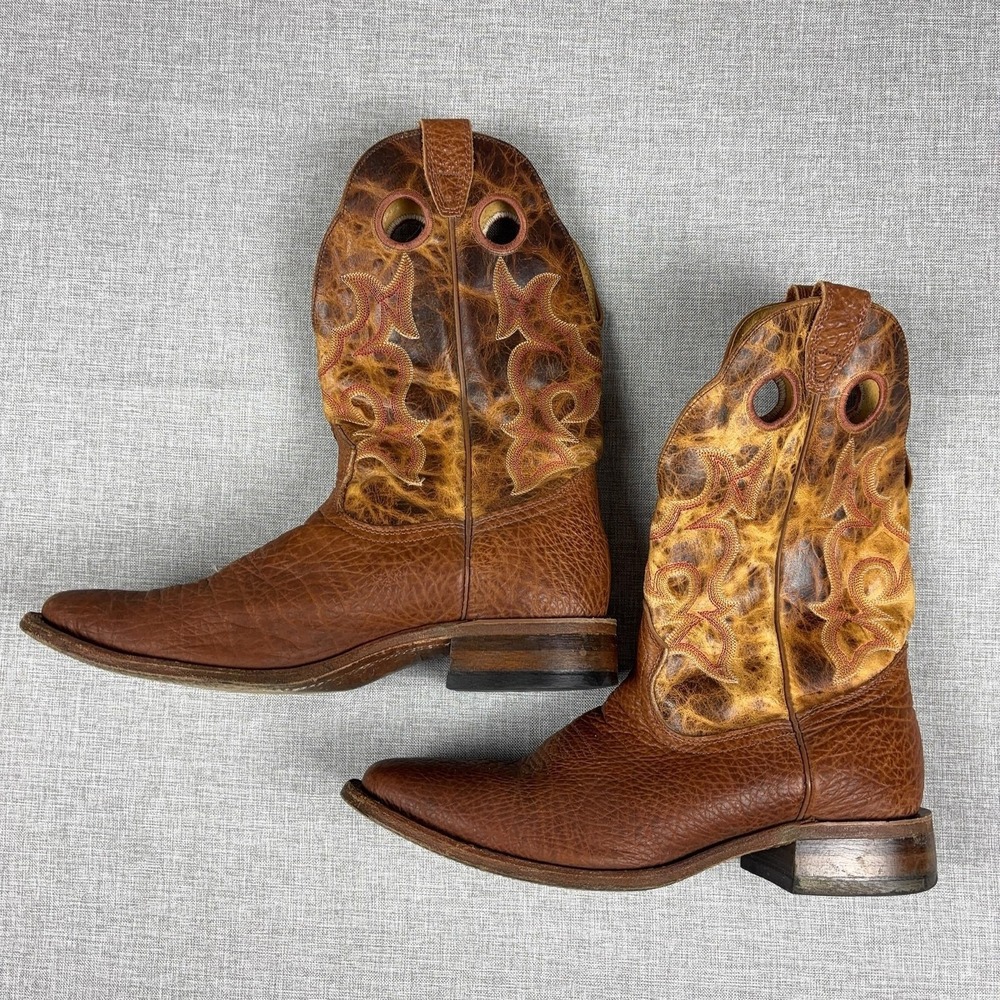 Boulet Boots Mens Size 11 Brown Leather Western Square Toe Pull On SC118902